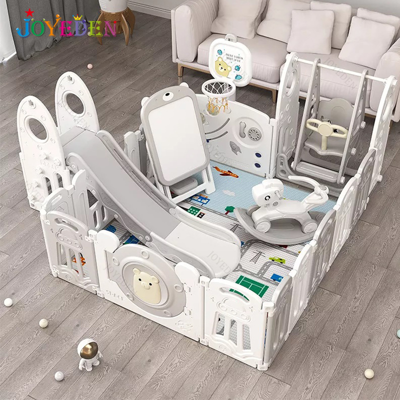 Hot sale kids slide games play area Indoor Portable Safety Foldable Plastic playpen for baby fence