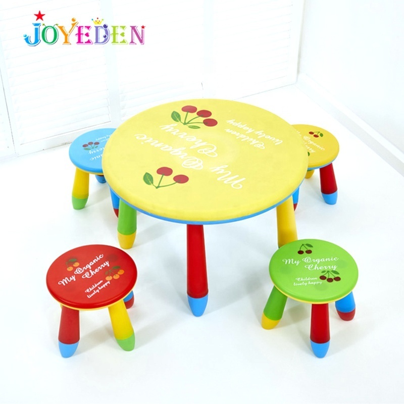 Low price newest round shape kids reading table and chair plastic kindergarten school furniture daycare Used