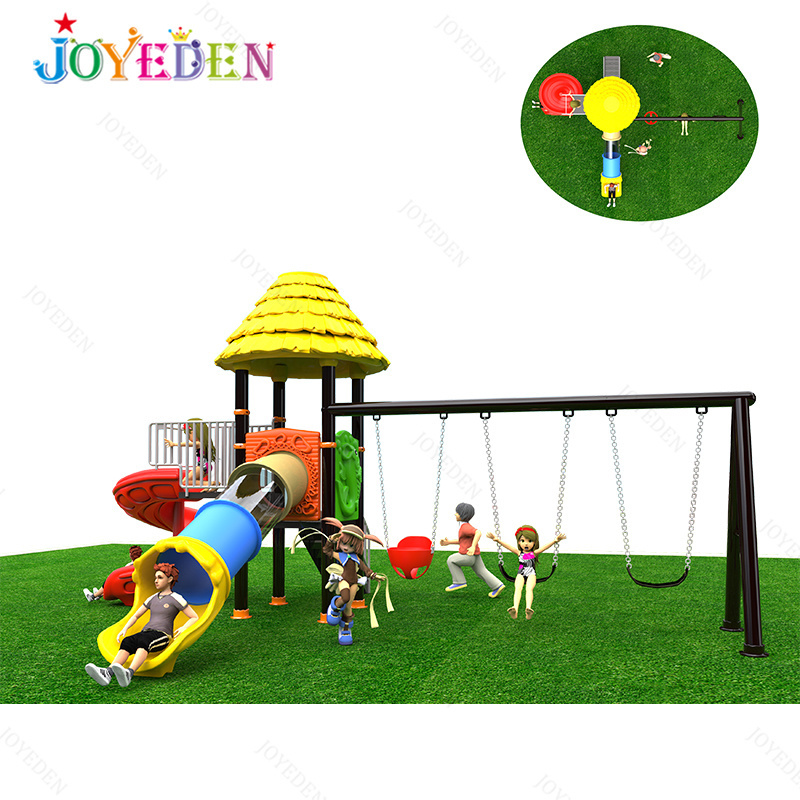 Newest design kindergarten playground amusement park equipment outdoor swing and slide set outdoor for kids