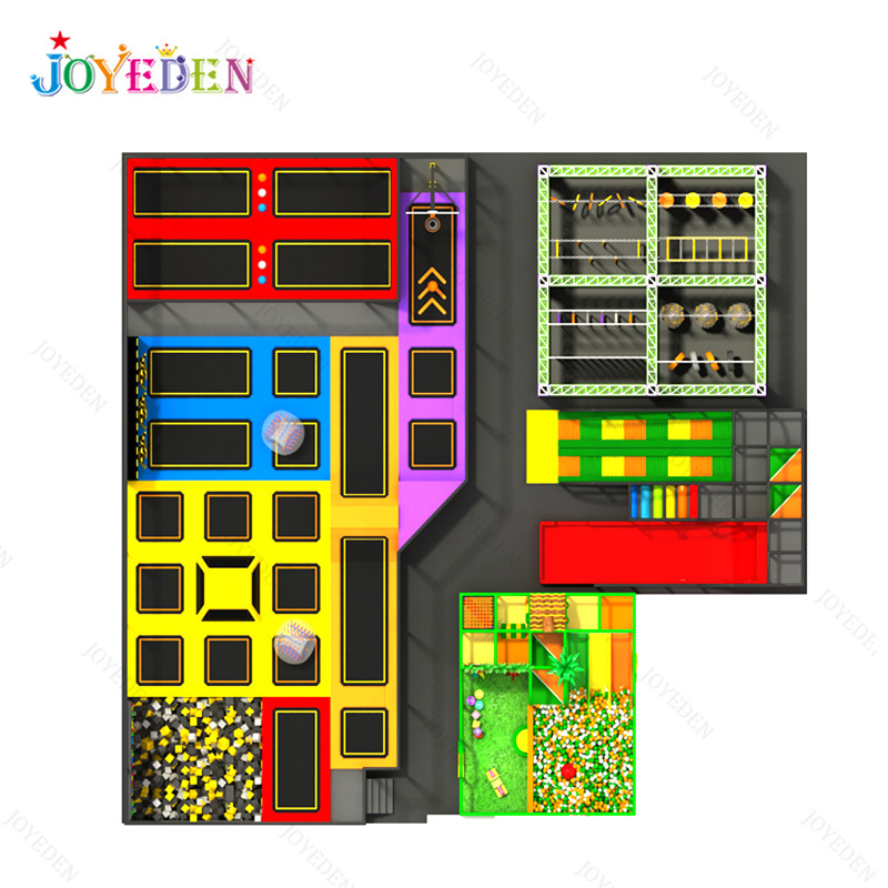 Customized Colorful Commercial Amusement Park Indoor Playground trampoline jumping park equipment for children and adults