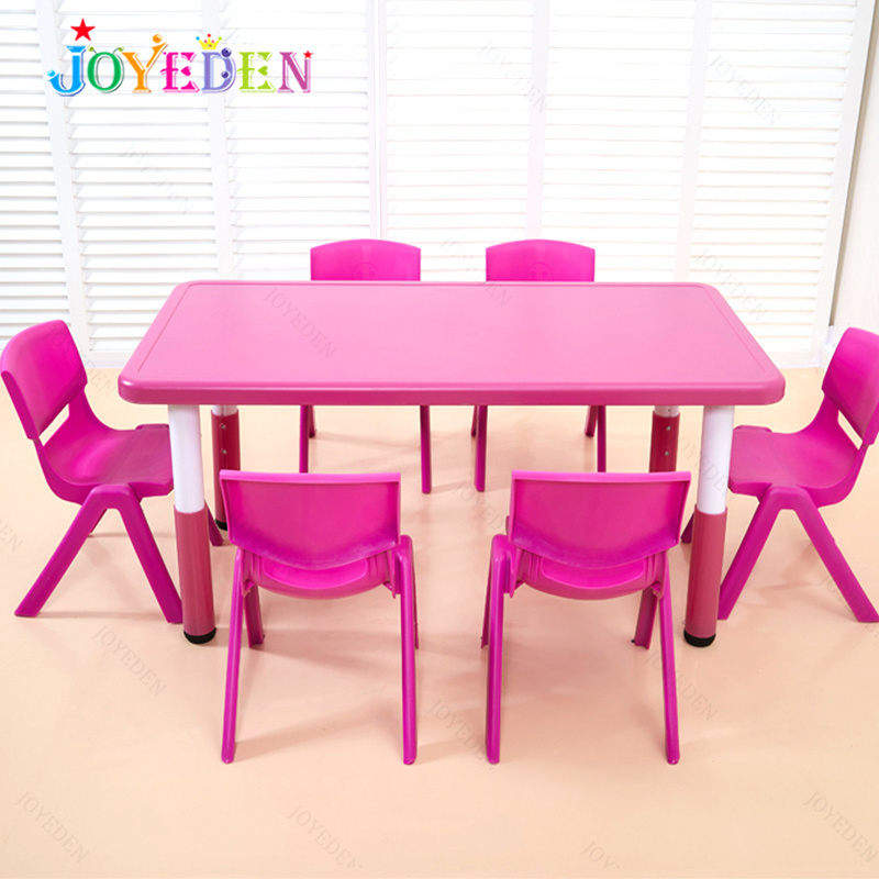 Factory Supply Kids Party Decor Equipment Tables And Chairs Preschool Dining Table With Chairs 6 Seater