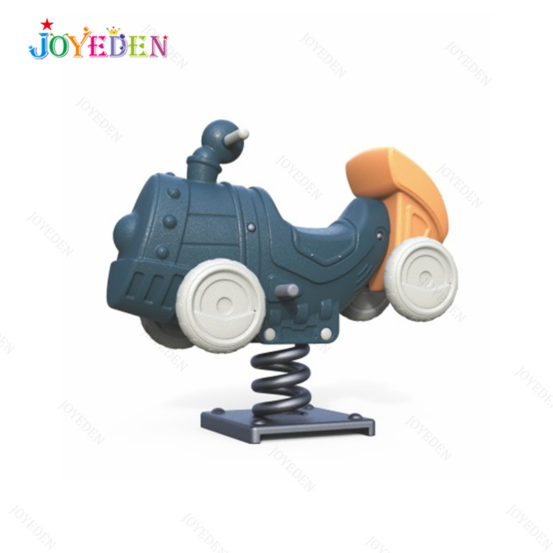 Cartoon Kids Amusement Spring rider plastic Outdoor playground rocking horse for sale