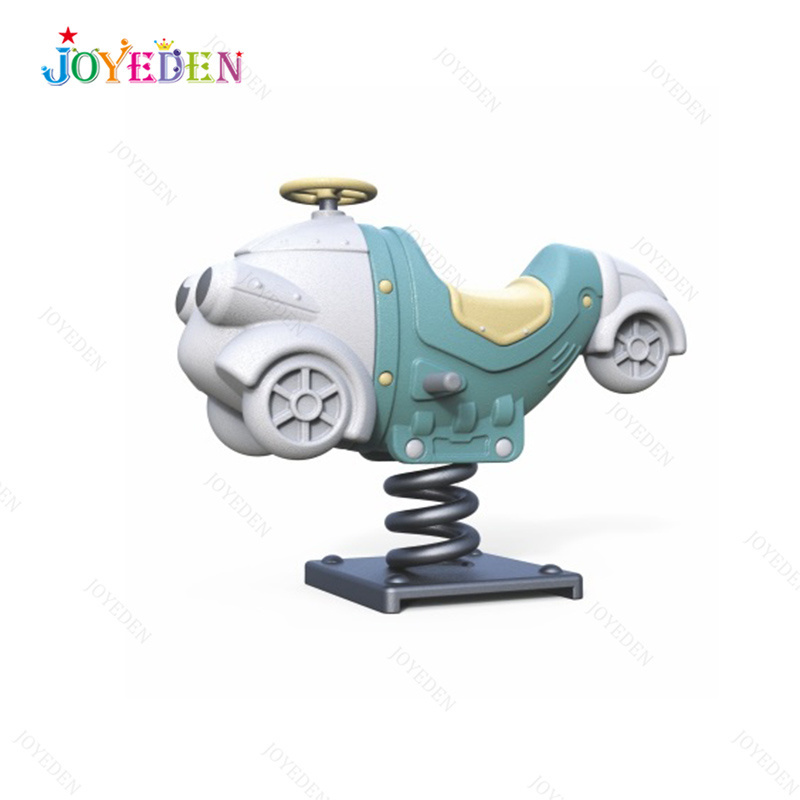 Cartoon Kids Amusement Spring rider plastic Outdoor playground rocking horse for sale