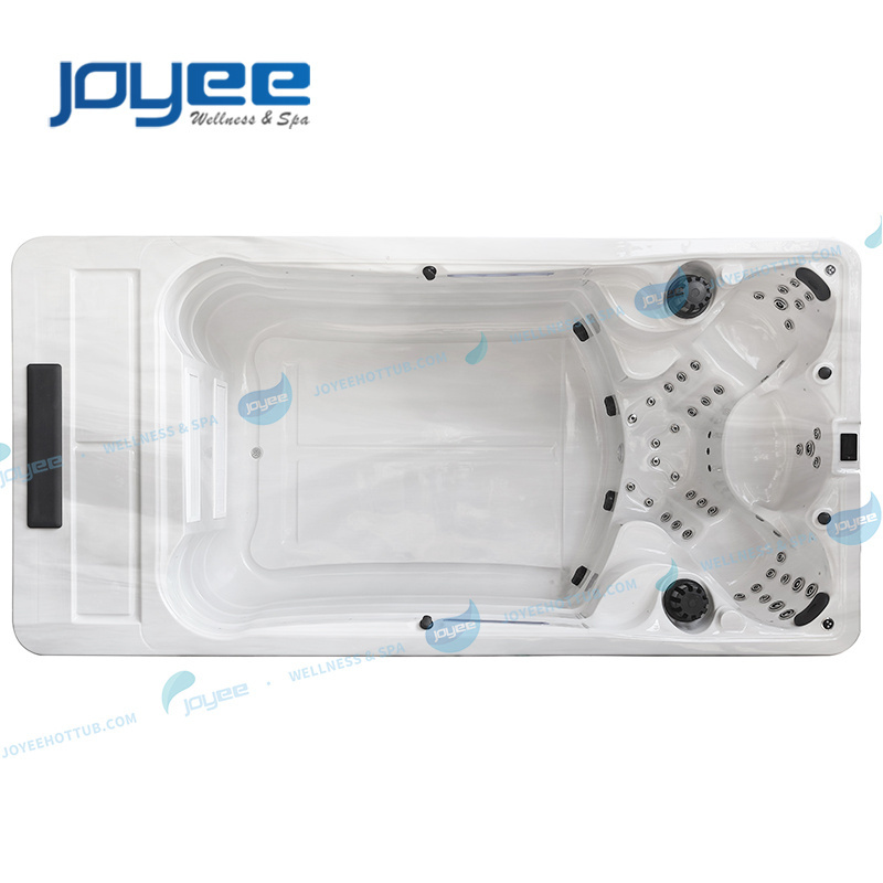 JOYEE factory cheap price outdoor acrylic pool 8 persons hydro endless swim spa balboa exercise swimming pool inground