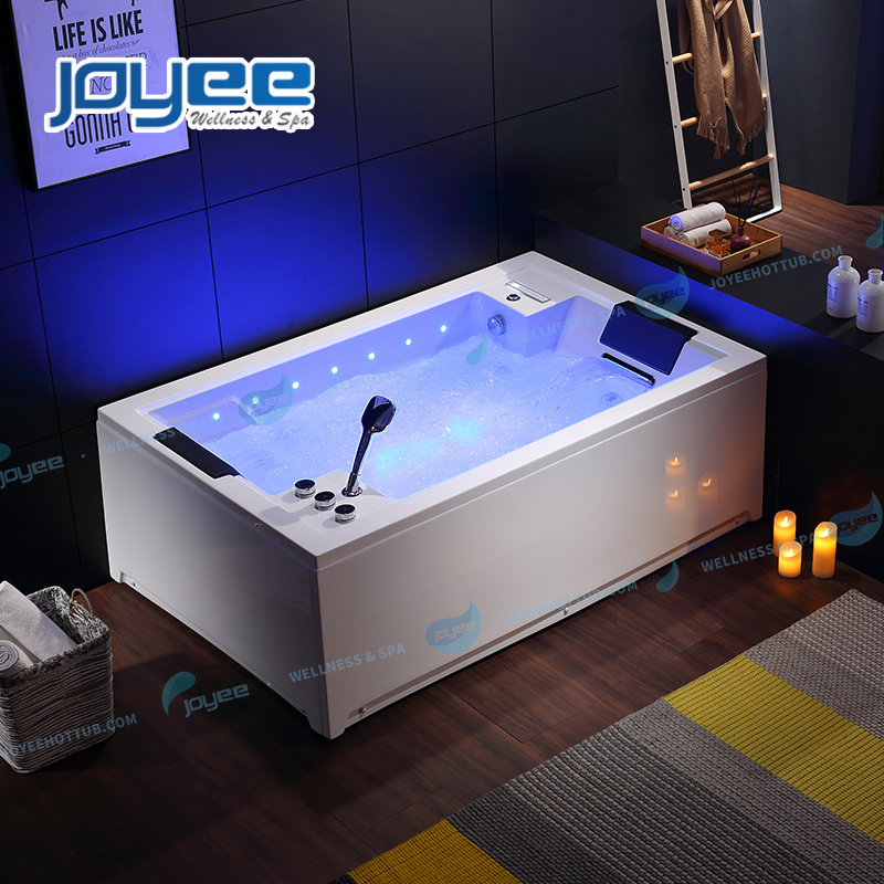 JOYEE 2 person indoor whirlpool apollo massage shower bathtub 2 sided corner tub spa bathtub with air bubble jets massage