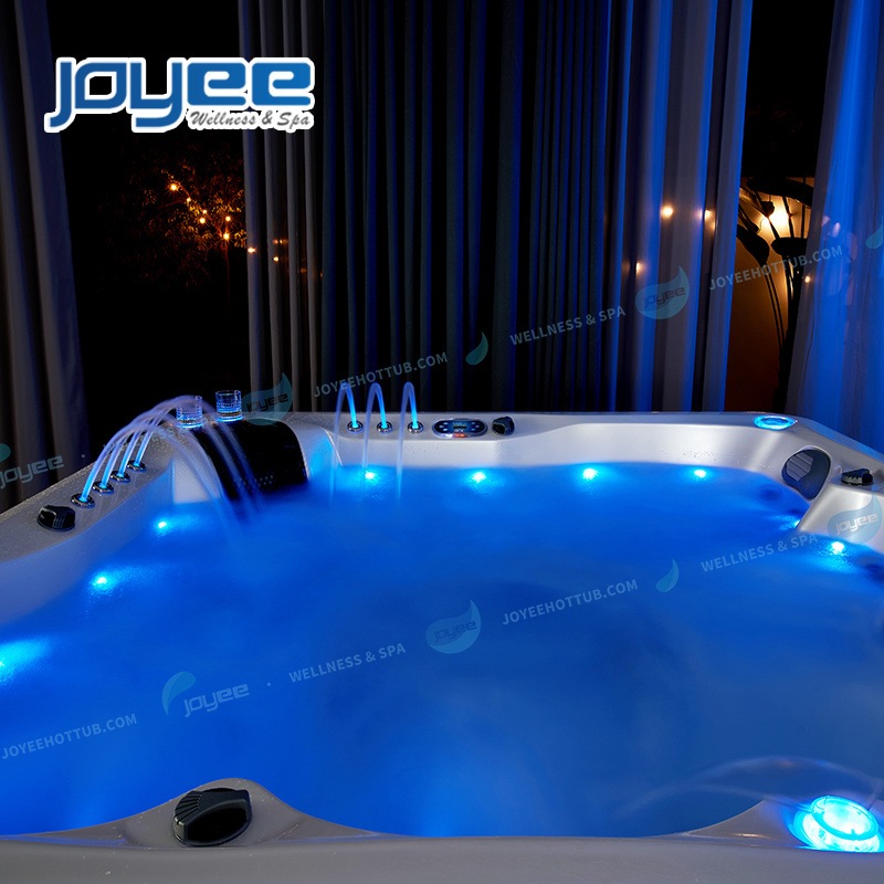 JOYEE 5 person massage hottub bath whirlpool Large outdoor Waterfall spa hot tub hydro massage Outdoor pool spa with jets