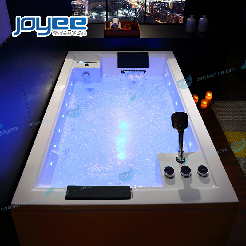 JOYEE 2 person indoor whirlpool apollo massage shower bathtub 2 sided corner tub spa bathtub with air bubble jets massage