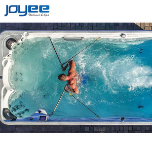 JOYEE factory cheap price outdoor acrylic pool 8 persons hydro endless swim spa balboa exercise swimming pool inground