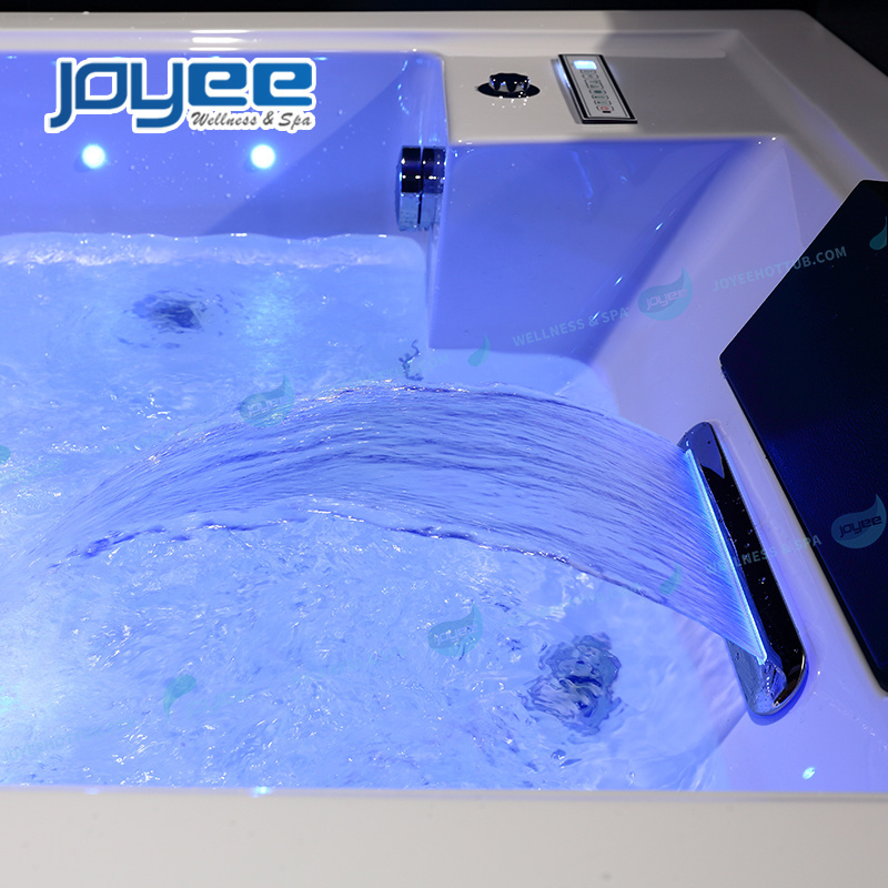 JOYEE 2 person indoor whirlpool apollo massage shower bathtub 2 sided corner tub spa bathtub with air bubble jets massage