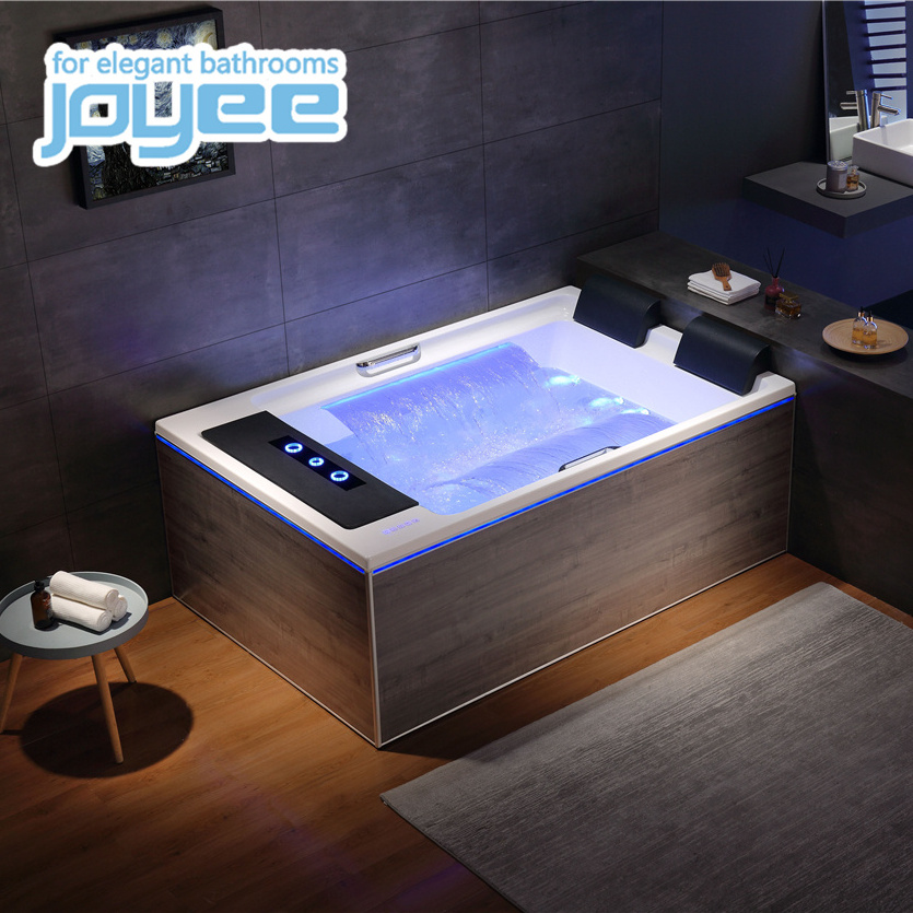 JOYEE Indoor Spa Air Hydro Massage Bathtub with Wide Waterfall Jets Whirlpool Bath Hot Tubs for Bathroom