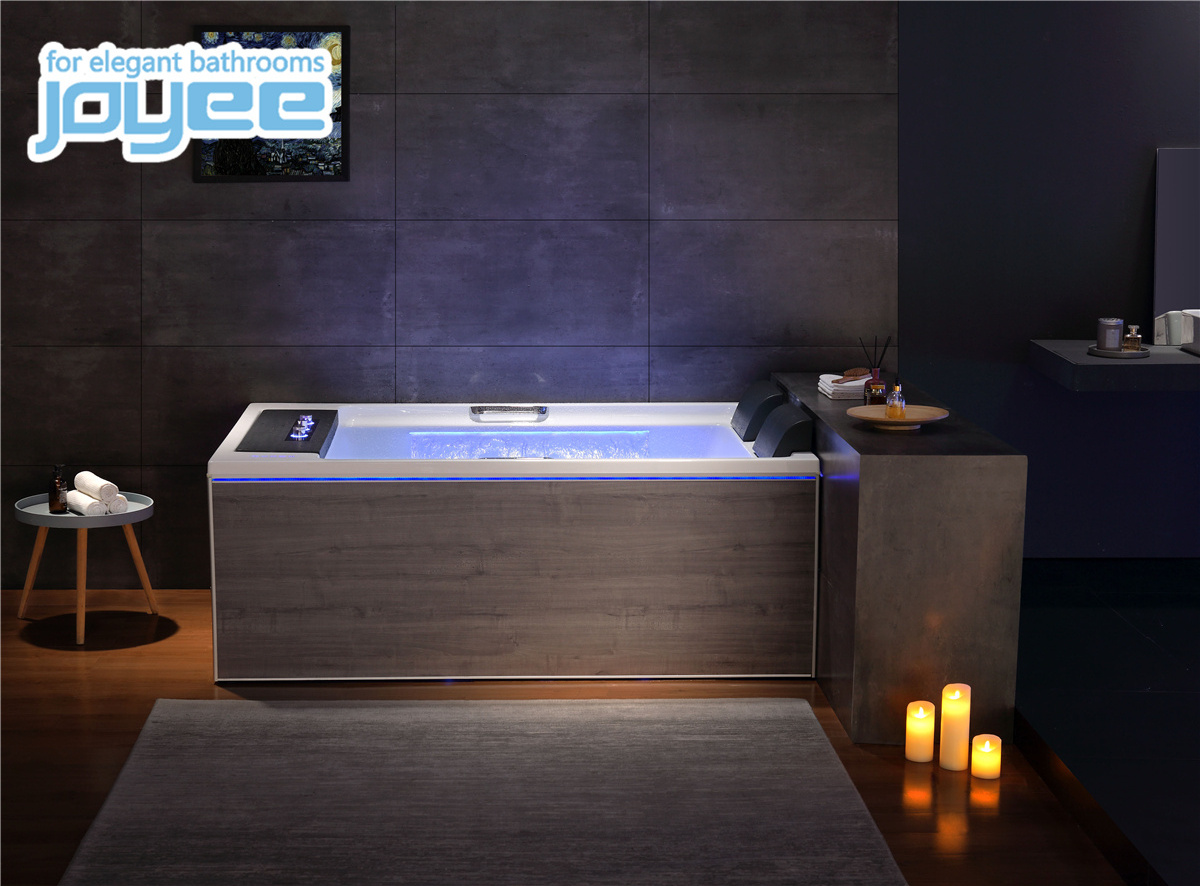 JOYEE Indoor Spa Air Hydro Massage Bathtub with Wide Waterfall Jets Whirlpool Bath Hot Tubs for Bathroom