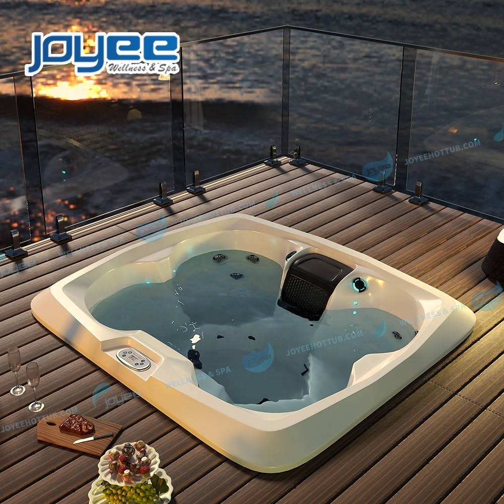 JOYEE yacuzzi exterior triangle hot tub spa jacouzi function outdoor jakuzi spa for 4 people garden use outdoor whirlpool tub