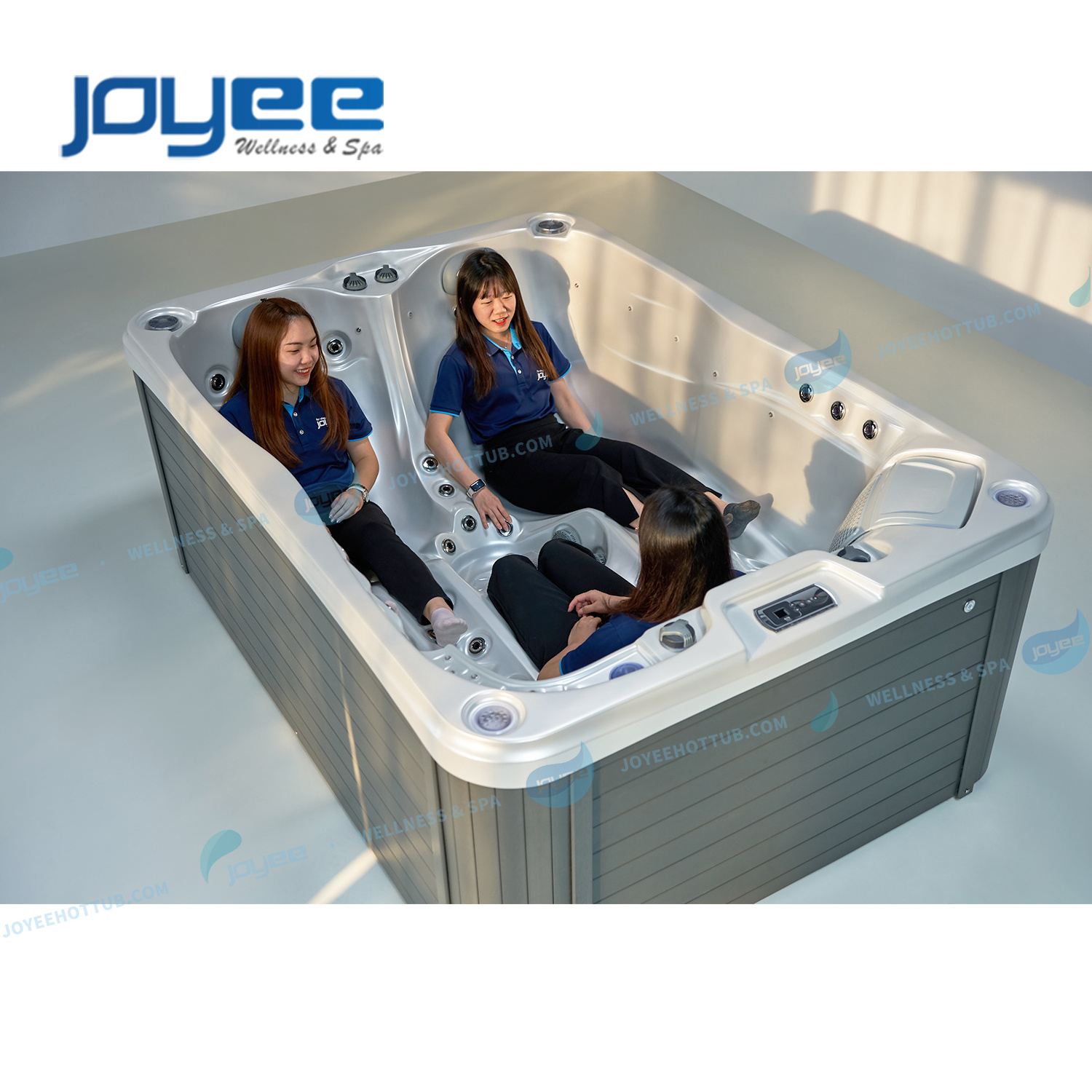 JOYEE 3 people factory price hot tub outdoor spas whirlpool mini bathtub small size Gecko control spa tub for garden villa use