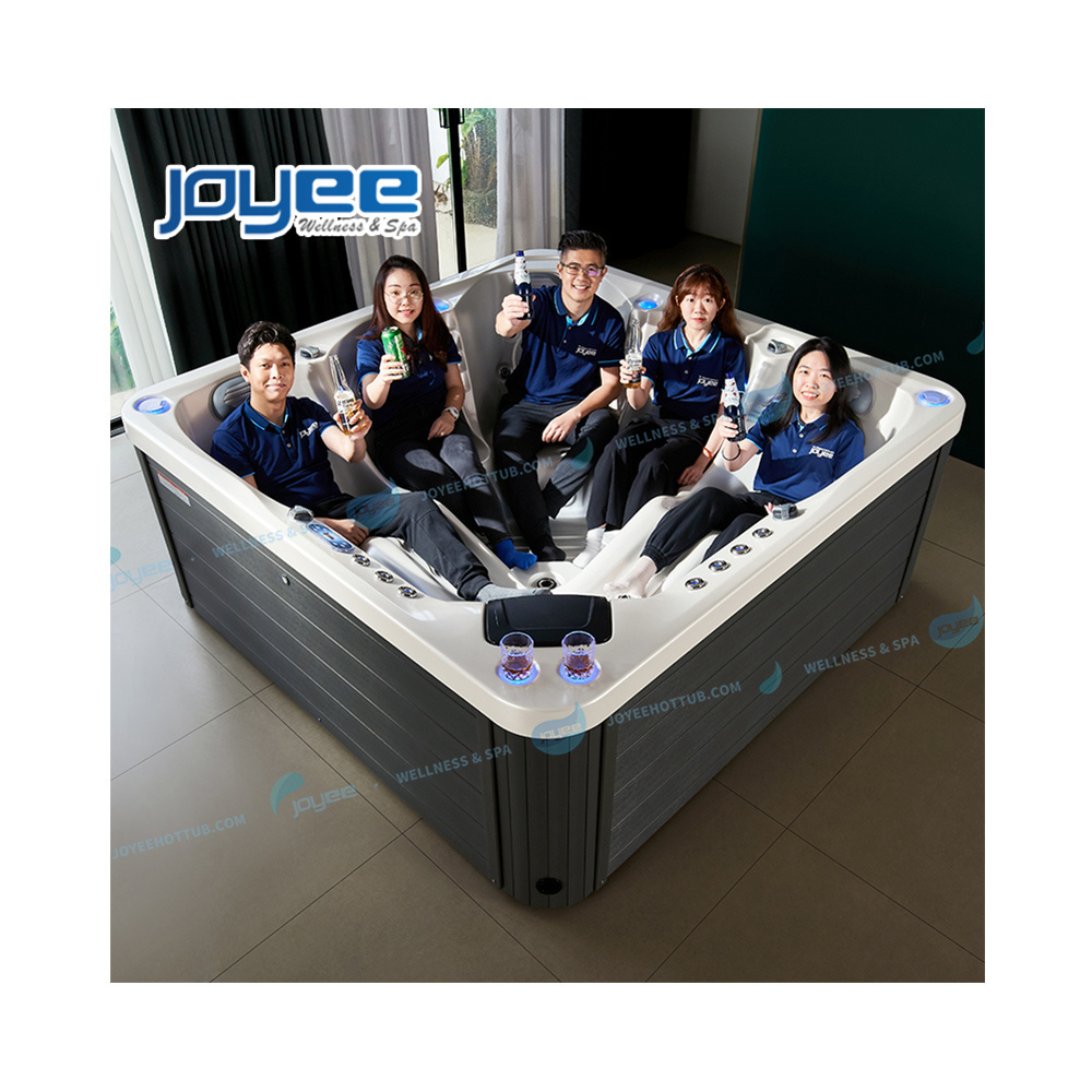 JOYEE New Design quality 5 people big large spa tub Square garden leisure party spas hot tub outdoor whirlpool beheizbar hot spa