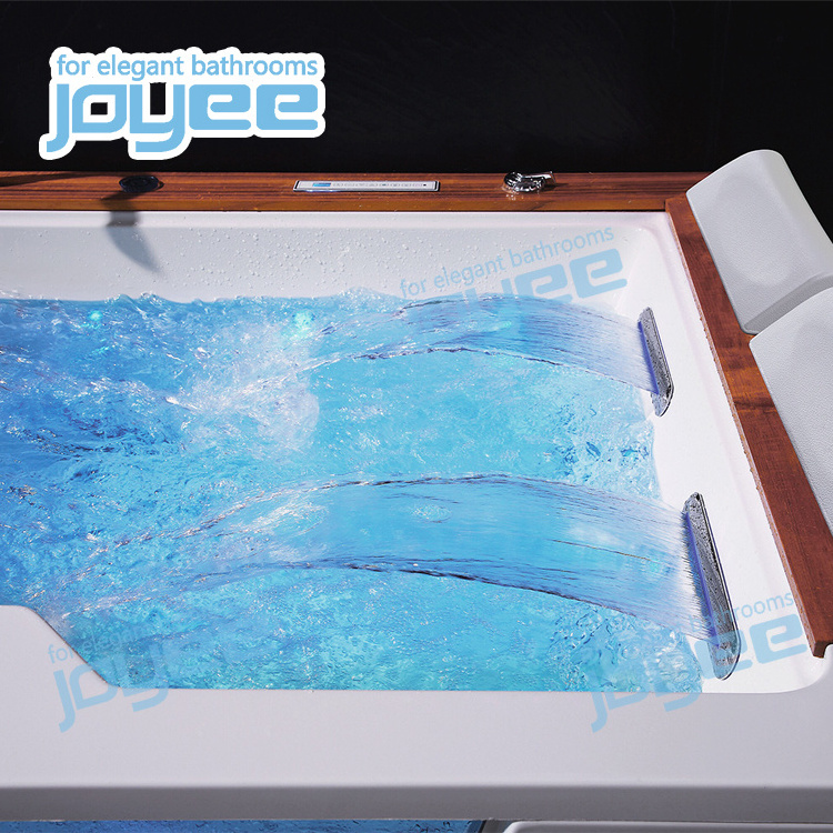 JOYEE indoor tub with spas function/acrylic 2 sided skirt bathtub whirlpool apollo massage freestanding SPA bath tub