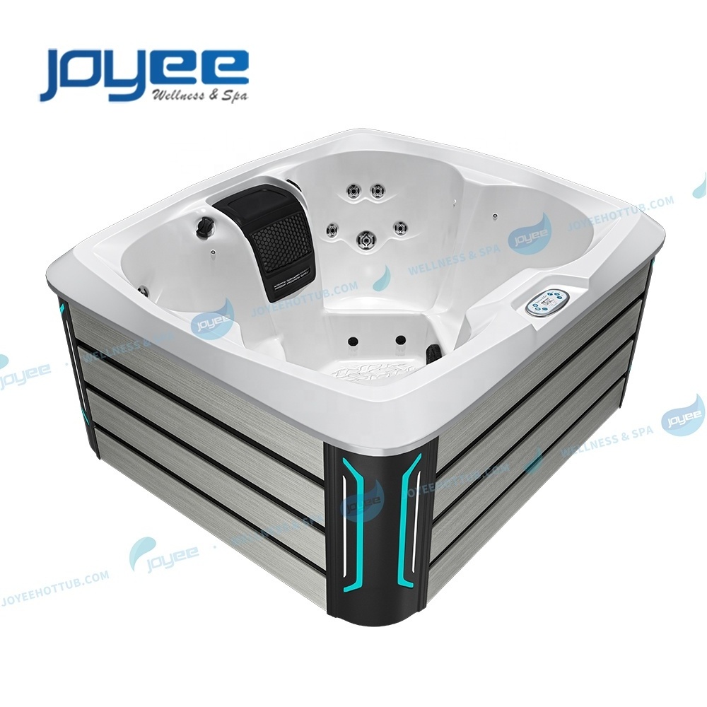 JOYEE yacuzzi exterior triangle hot tub spa jacouzi function outdoor jakuzi spa for 4 people garden use outdoor whirlpool tub