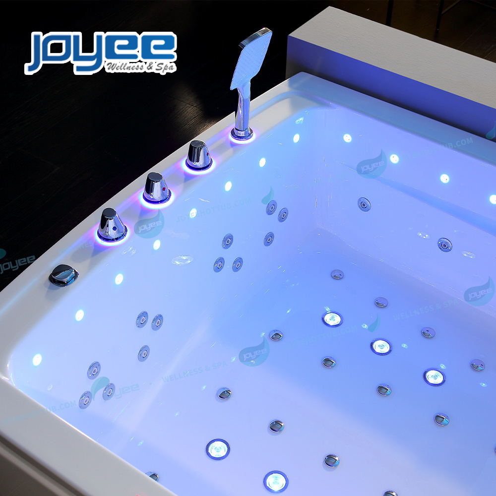 JOYEE 1.8m 2 Persons Modern Luxury Freestanding Massage Bathroom White Acrylic Bathtub Whirlpools