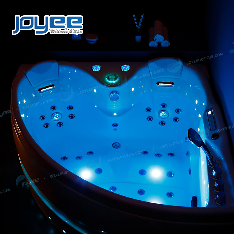 JOYEE hotel romantic bathroom sex heart shaped whirlpool bath massage spa bathtub and shower combo for couple lovers seniors