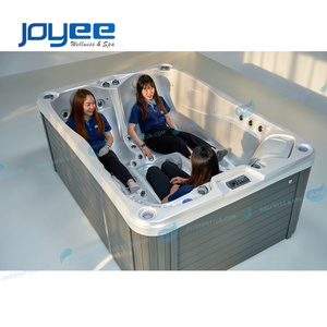 JOYEE cheap price 3 persons spa tubs mini balboa indoor/outdoor whirlpool tub led fountain hot tubs with jacuzzier function