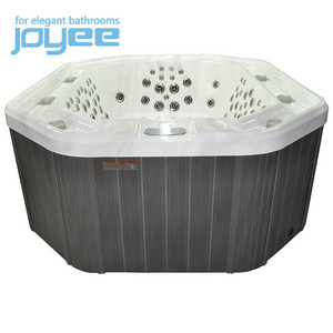 JOYEE family outdoor Hexagon wood cedar overflow whirlpool massage spa big hot tub with jacuzi function