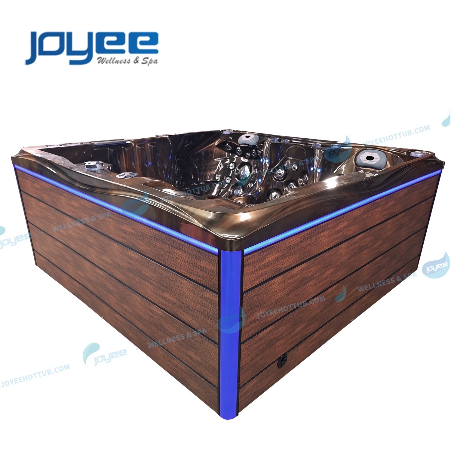 JOYEE Black Acrylic Outdoor Freestanding Hot Tub Spa With 5 Persons Middle Capacity Swim Massage Spa