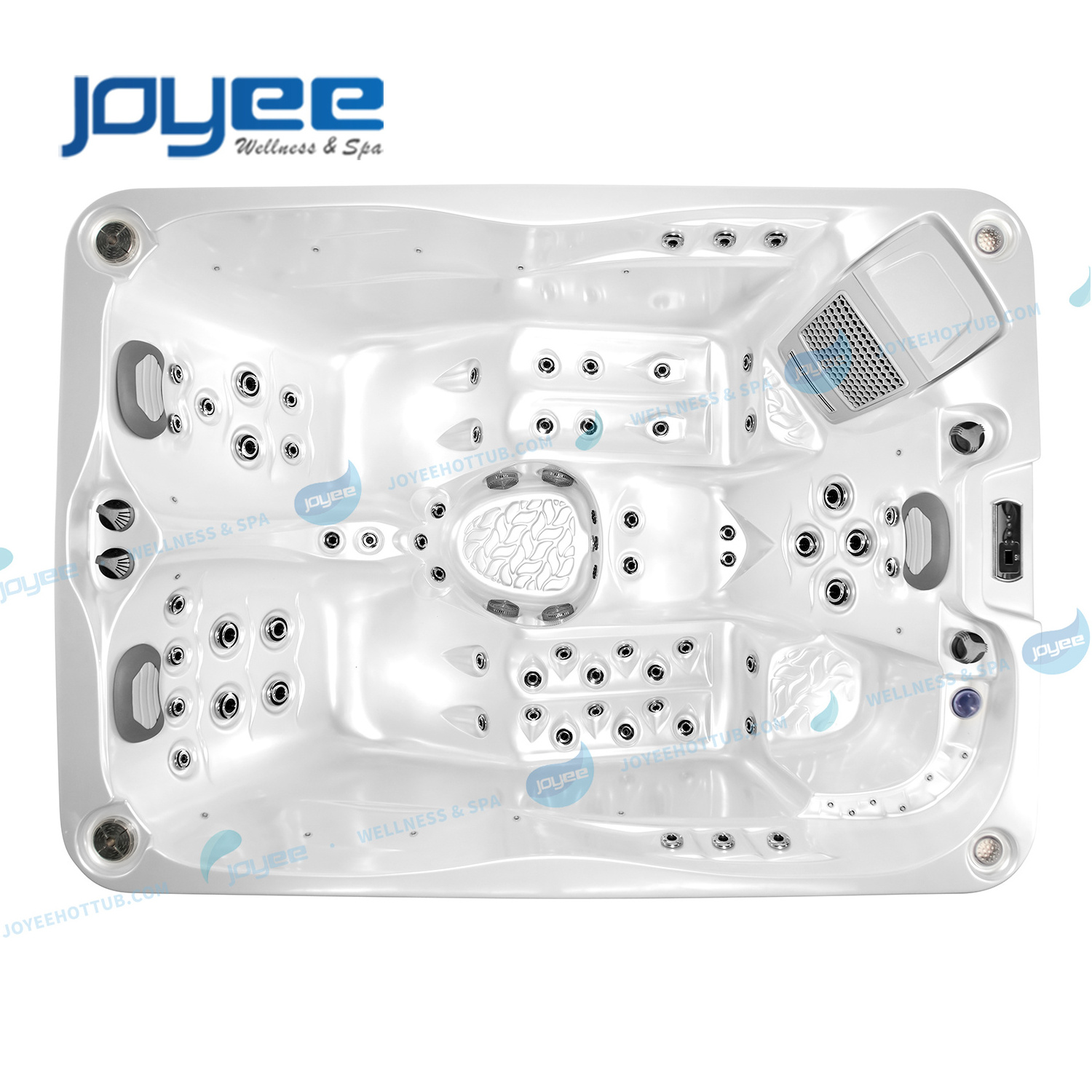 JOYEE cheap price 3 persons spa tubs mini balboa indoor/outdoor whirlpool tub led fountain hot tubs with jacuzzier function