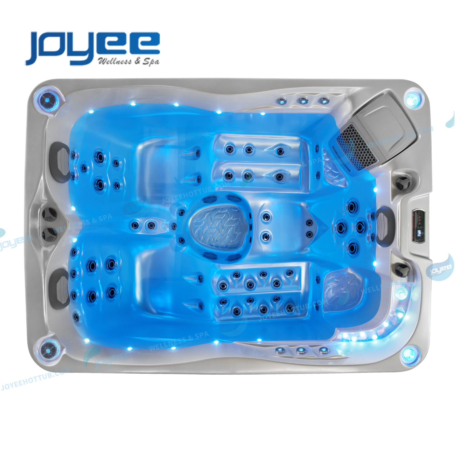 JOYEE cheap price 3 persons spa tubs mini balboa indoor/outdoor whirlpool tub led fountain hot tubs with jacuzzier function