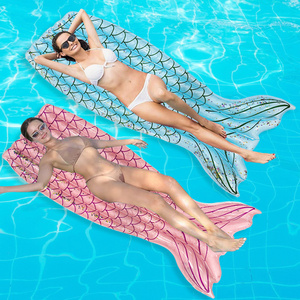 New Design Gillter Mermaid Pool Float Blow Up Custom Pool Skimmer Hammock Inflatable Pool Float For Adults