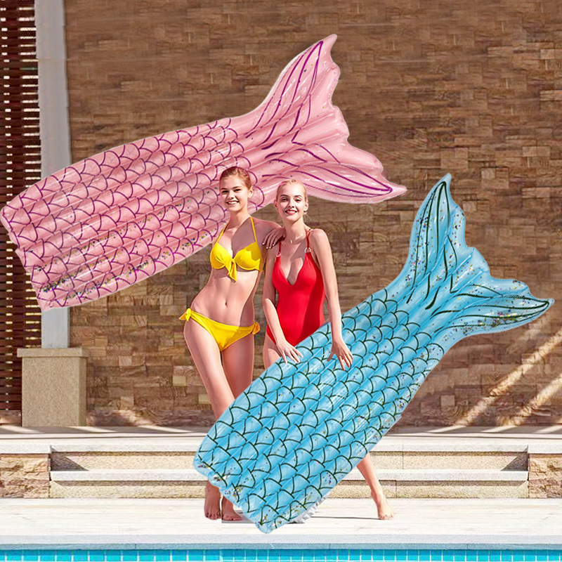 New Design Gillter Mermaid Pool Float Blow Up Custom Pool Skimmer Hammock Inflatable Pool Float For Adults