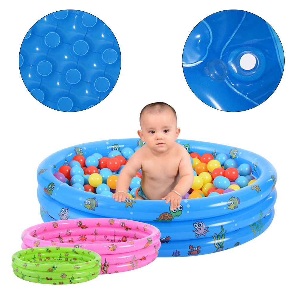 Outdoor Kids Inflatable Swimming Pool 3 Rings Round Pools Baby Ball Pit Paddling Pool