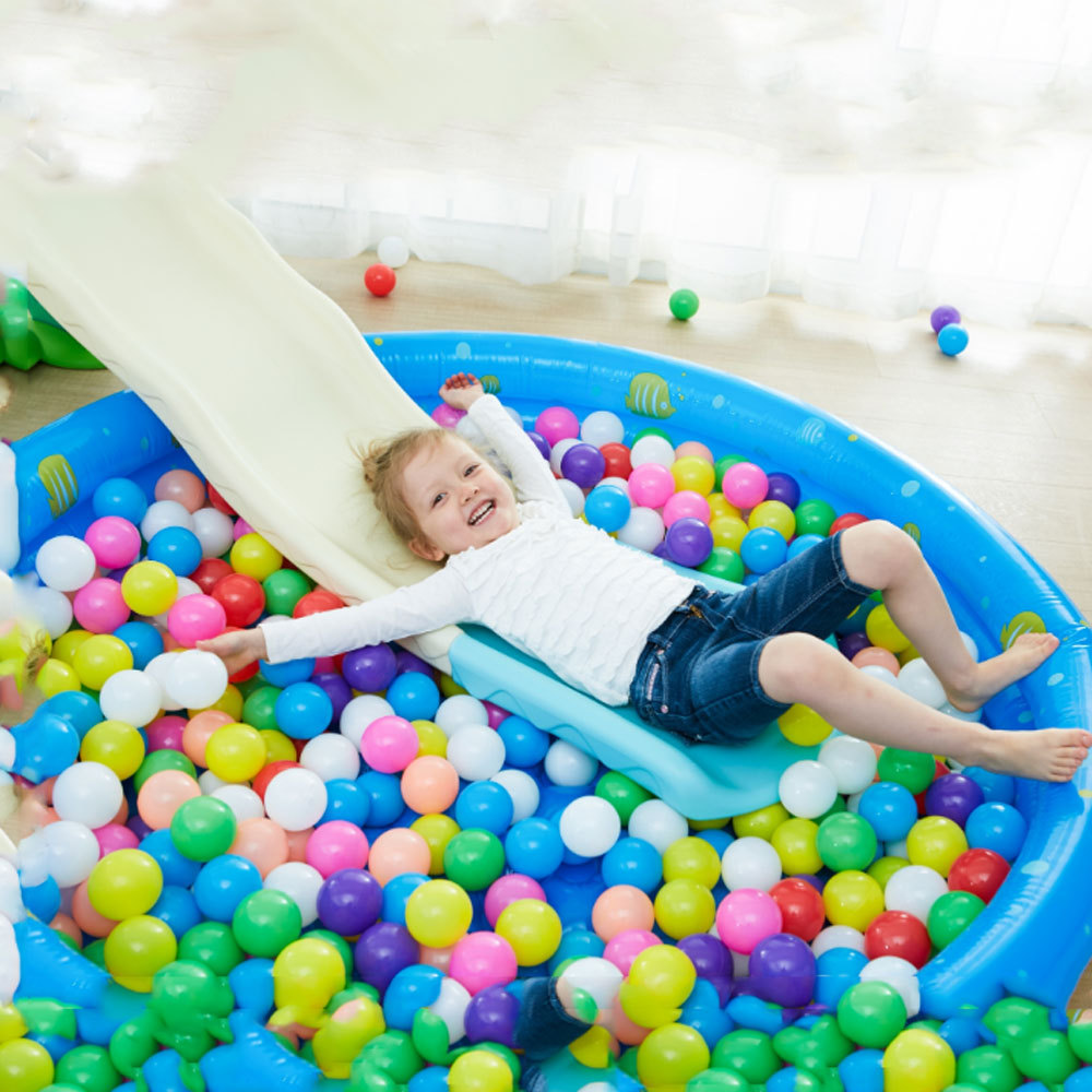 Outdoor Kids Inflatable Swimming Pool 3 Rings Round Pools Baby Ball Pit Paddling Pool