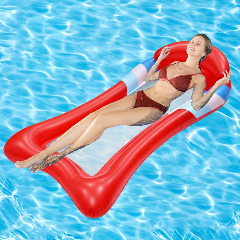 Cheap Wholesale Summer Vacation Swimming Pool Floaters Pool Float PVC Custom Pool Float With Pillow For Adult