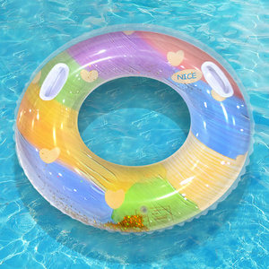 Rainbow Pool Rings Inflatable Tubes Swimming Rings Summer Fun Water Toys for Kids