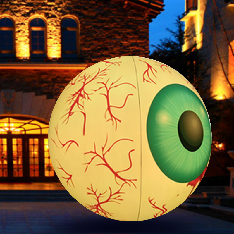 60cm Giant Halloween Inflatable Eyeball LED Light Up Eyeballs Blow Up Yard Decoration for Halloween Party