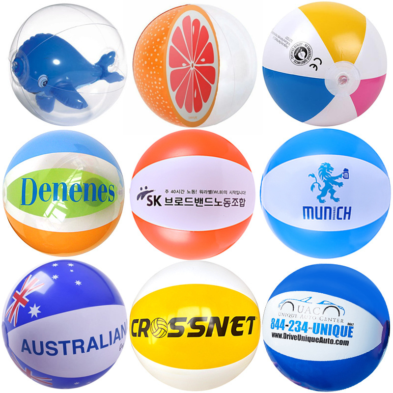 Eco-friendly PVC Custom beach ball with logo printing water ball inflatable beach ball