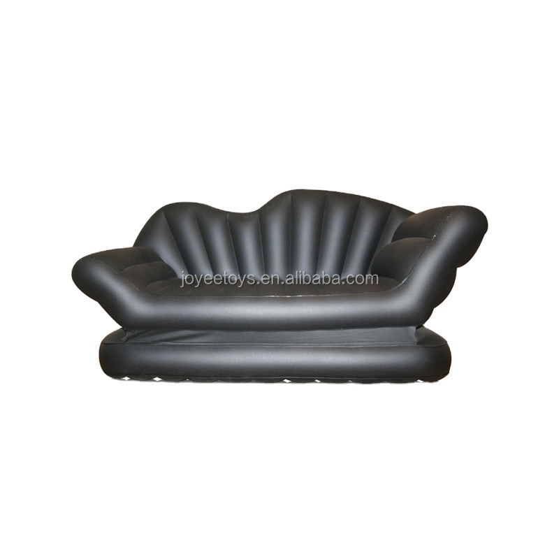 Portable comfortable PVC flocking inflatable air cushion sofa