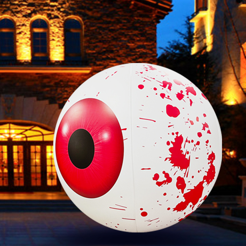 60cm Giant Halloween Inflatable Eyeball LED Light Up Eyeballs Blow Up Yard Decoration for Halloween Party