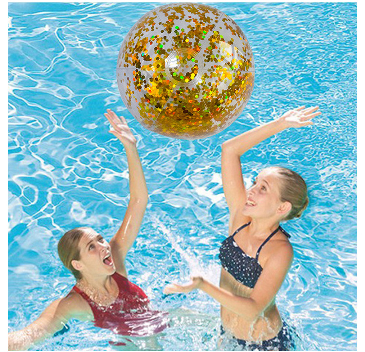 Hot Sale Glitter Ball Advertising Inflatable Beach Ball PVC Promotional Transparent SPH Beach Ball Custom Logo For Party