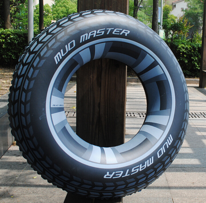 Wholesale plastic PVC inflatable tire swimming ring 120cm swim ring