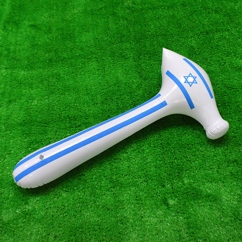 Wholesale PVC inflatable hammer with Israel flag inflatable stick for Kids inflatable Toy