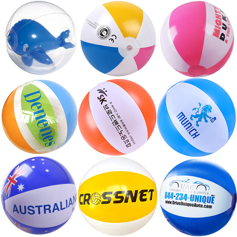 Eco-friendly PVC Custom beach ball with logo printing water ball inflatable beach ball