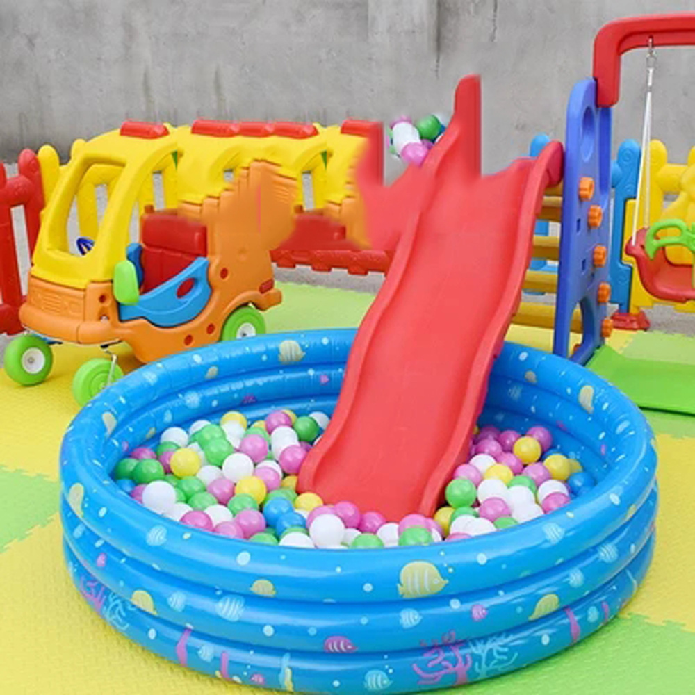 Outdoor Kids Inflatable Swimming Pool 3 Rings Round Pools Baby Ball Pit Paddling Pool