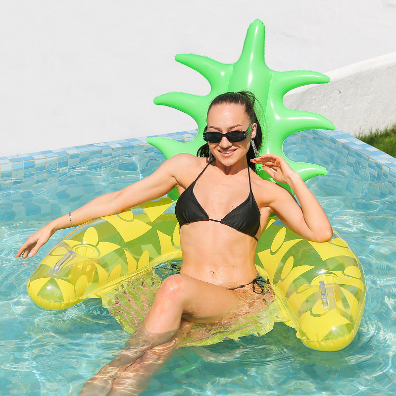 Swimming Toys Pineapple Pool Custom Inflatable Pool Float Toys PVC Funny Floating Pool Chair For Adults