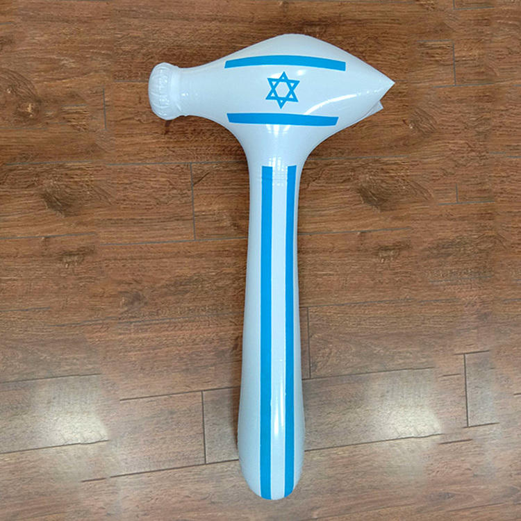 Wholesale PVC inflatable hammer with Israel flag inflatable stick for Kids inflatable Toy