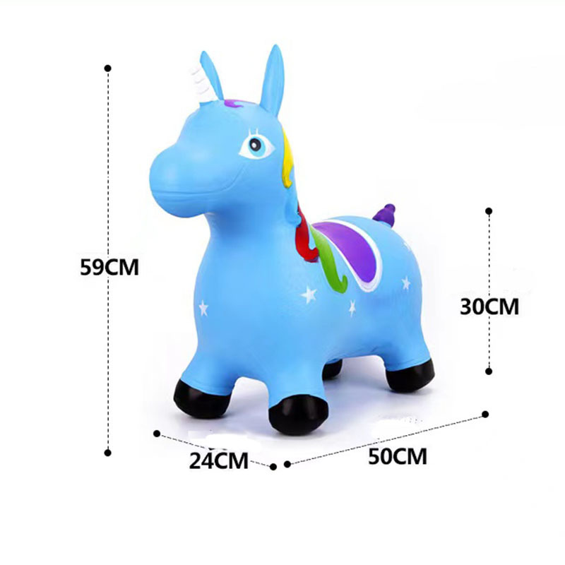 Cute Unicorn Shape jumping horse bouncy hopper inflatable bouncing animal toys for kids