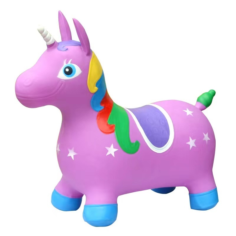 Cute Unicorn Shape jumping horse bouncy hopper inflatable bouncing animal toys for kids