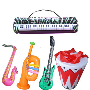 Retro Hip Hop Inflatable Rock Music Disco Guitar Balloons Musical Instrument Inflate 80s Party Decoration