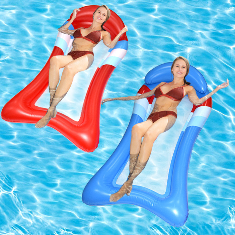 Cheap Wholesale Summer Vacation Swimming Pool Floaters Pool Float PVC Custom Pool Float With Pillow For Adult