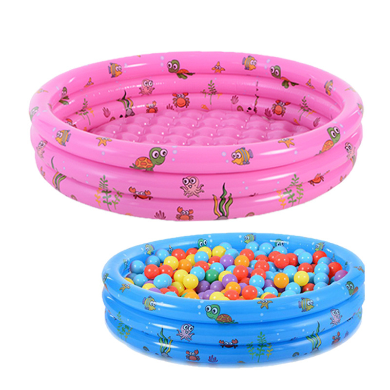 Outdoor Kids Inflatable Swimming Pool 3 Rings Round Pools Baby Ball Pit Paddling Pool