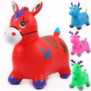 Kids Riding Toy Lifelike Toy Horses Jumping Horse Inflatable Jumping Animal Horse Wholesale Pvc Plastic Custom Logo Accepted